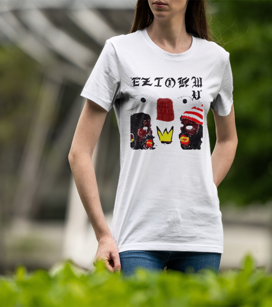 Eziokwu Mixtape Album Crowned Faces With Red Beanie And Glowing Accents T-Shirt