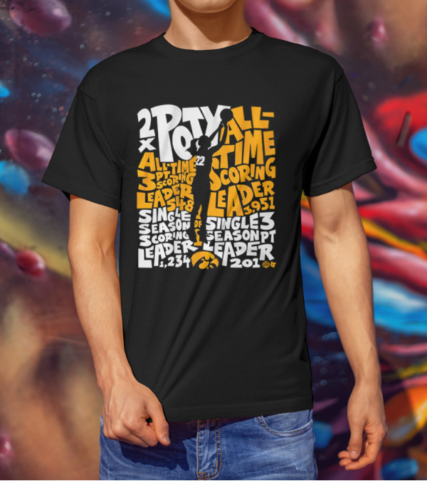 2X POTY Iowa All Time Scoring Leader 3951 Single Season Scoring Leader 1234 T-Shirt