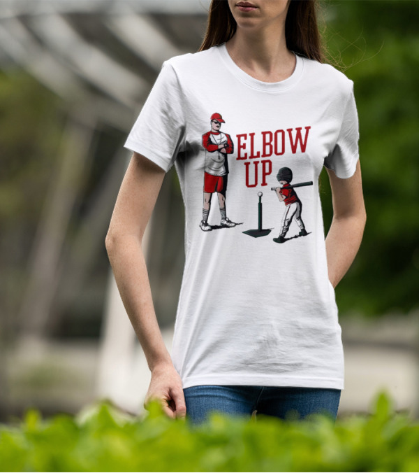 Elbow Up Baseball Coach Batting Stance T-Shirt