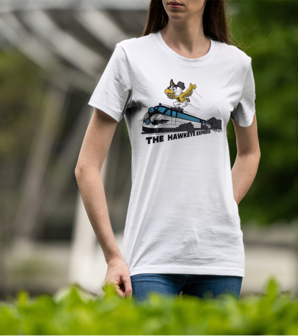 Iowa Hawkeyes The Hawkeye Express Train With Flying Mascot T-Shirt