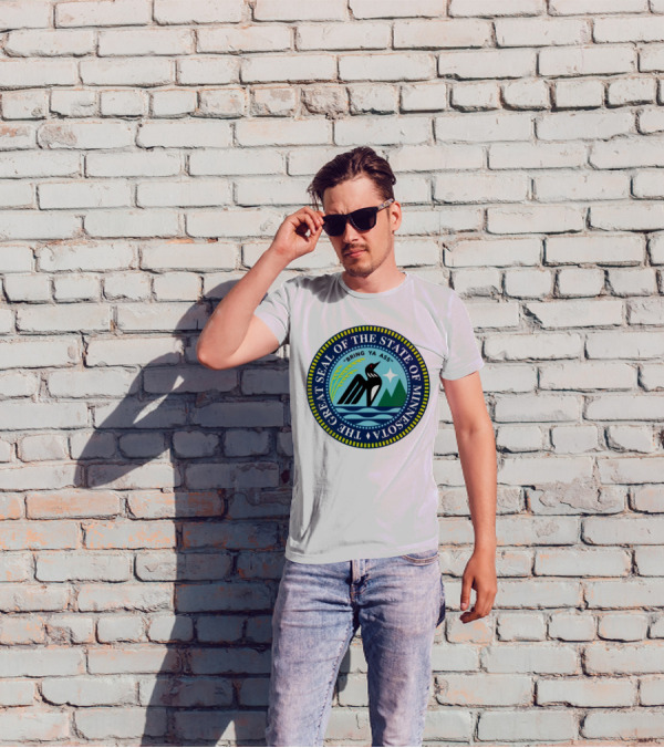 The Great Seal Of The State Of Minnesota Bring Ya Ass Black Bird Mountains Waves Star T-Shirt