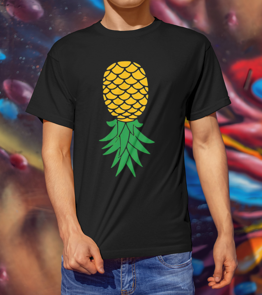 Upside Down Pineapple Yellow Green Scales T-Shirt