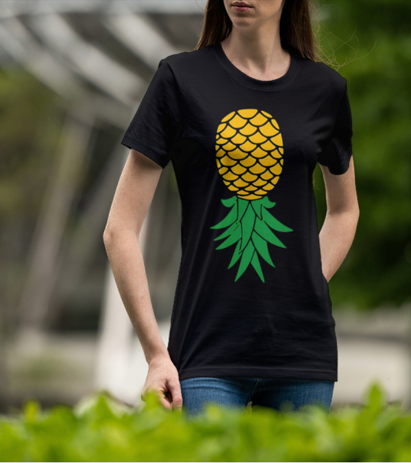 Upside Down Pineapple Yellow Green Scales T-Shirt