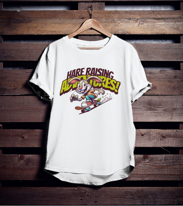 Hare Raising Adventures Skateboarding Rabbit T-Shirt