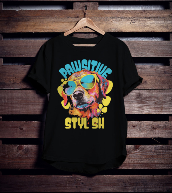Pawsitive Styl Sh Sunglasses Retro Dog T-Shirt