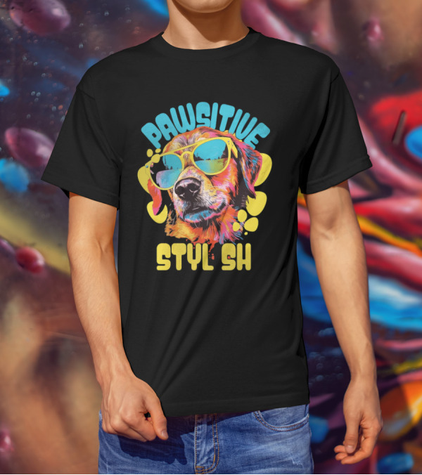 Pawsitive Styl Sh Sunglasses Retro Dog T-Shirt