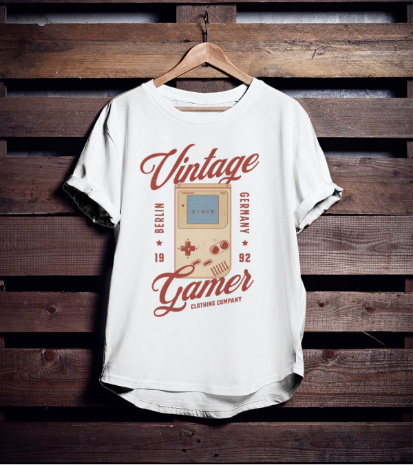 Vintage Gamer Gameboy Berlin Germany 1992 Clothing Company T-Shirt