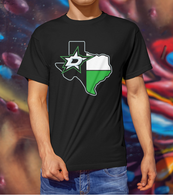 Dallas Stars NHL Texas Outline And Emblem T-Shirt
