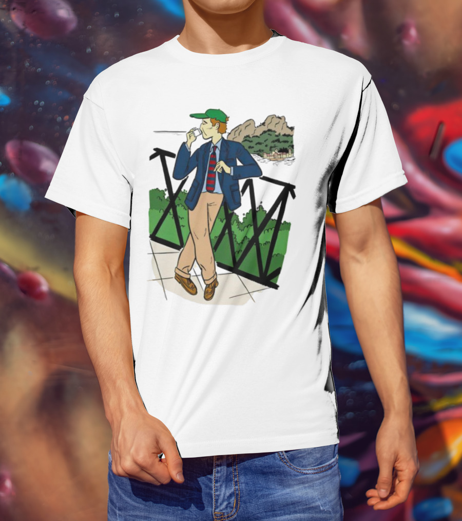 Dick Carroll Roy Rober’s Green Cap And Cityscape Pipe Smoker T-Shirt