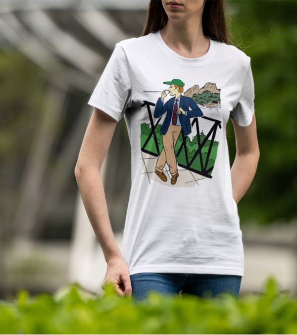 Dick Carroll Roy Rober’s Green Cap And Cityscape Pipe Smoker T-Shirt