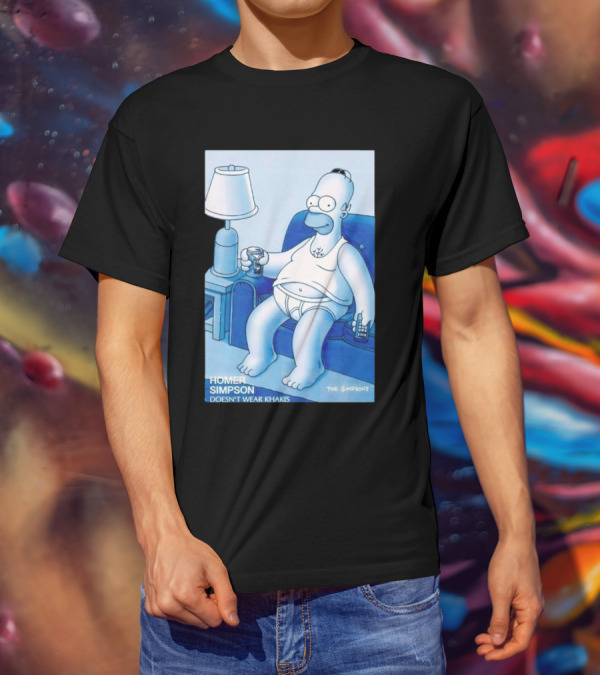 Homer Simpson Relaxing At Home With Drink And Remote Control T-Shirt