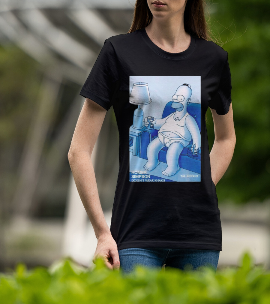 Homer Simpson Relaxing At Home With Drink And Remote Control T-Shirt