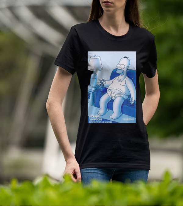 Homer Simpson Relaxing At Home With Drink And Remote Control T-Shirt