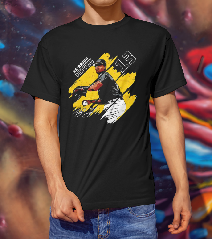 Ke’Bryan Hayes Pittsburgh Pirates Baseball 13 Signature Cartoon T-Shirt