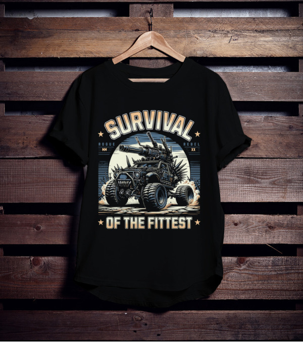 Survival Of The Fittest Rogue Rebel Monster Truck T-Shirt