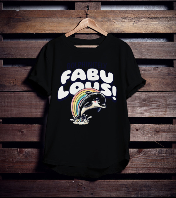 Dolphinitely Fabulous Rainbow Dolphin Splash T-Shirt