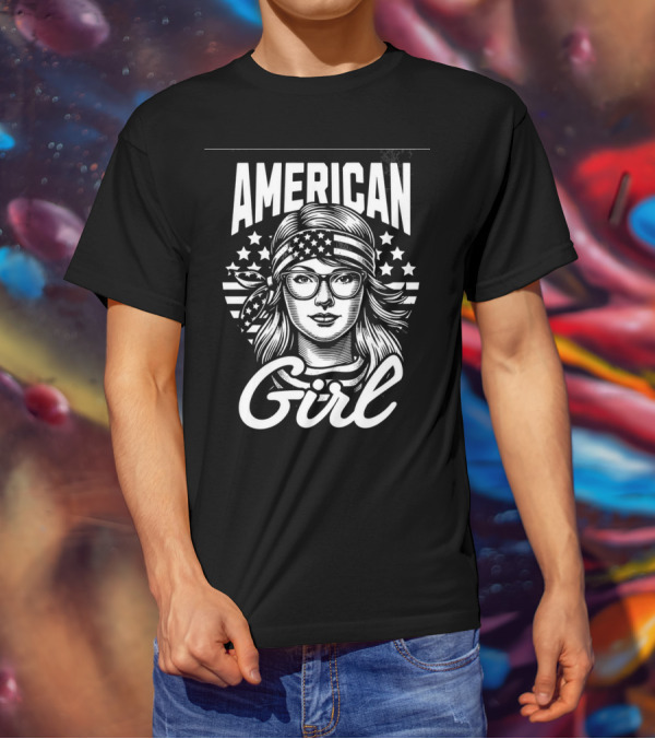 American Girl Stars And Stripes Bandana And Glasses T-Shirt