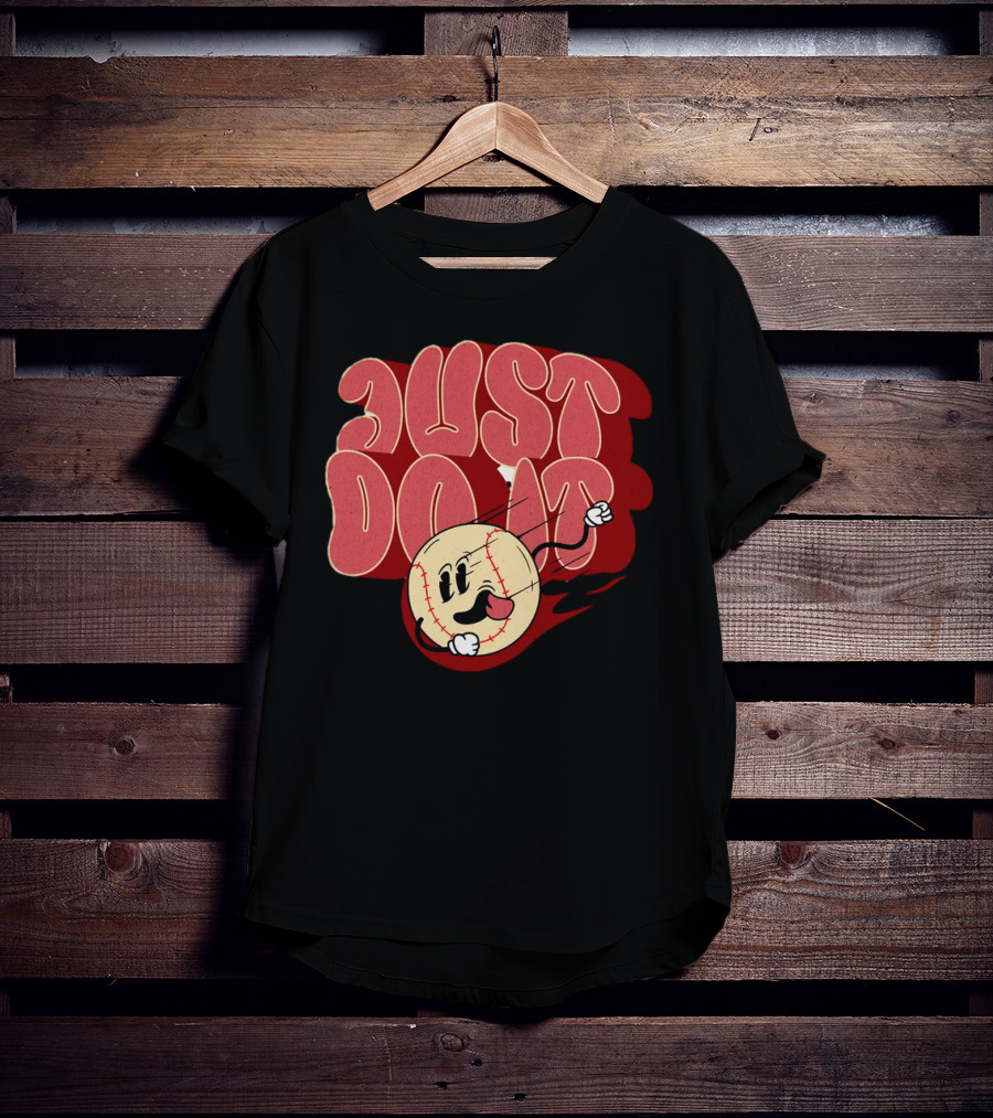 Just Do It Baseball Cartoon Character T-Shirt