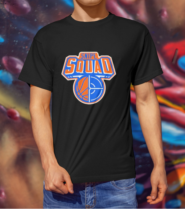 Snipe Squad Basketball Logo With Oklahoma City Thunder Colors T-Shirt