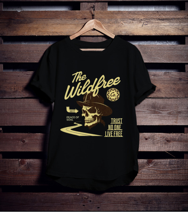 The Wildfree Co Trust No One Live Free Peace Of Soul Skull 1677 T-Shirt