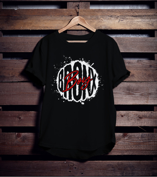 Bronx Boy Bold Graffiti Typography T-Shirt