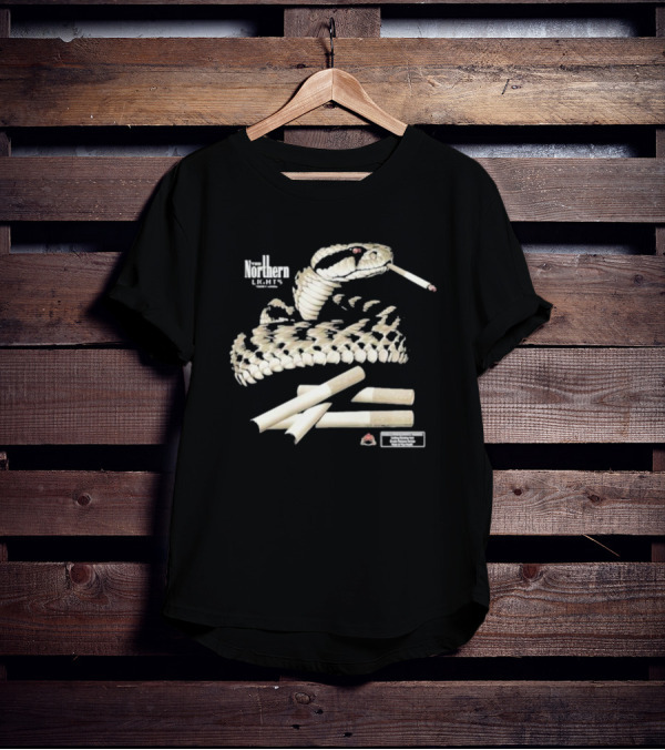 Venomous Northern Lights Smoking Snake With Cigarettes T-Shirt