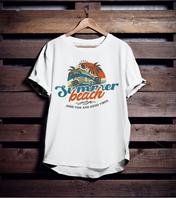 Summer Beach High Tide And Good Vibes T-Shirt