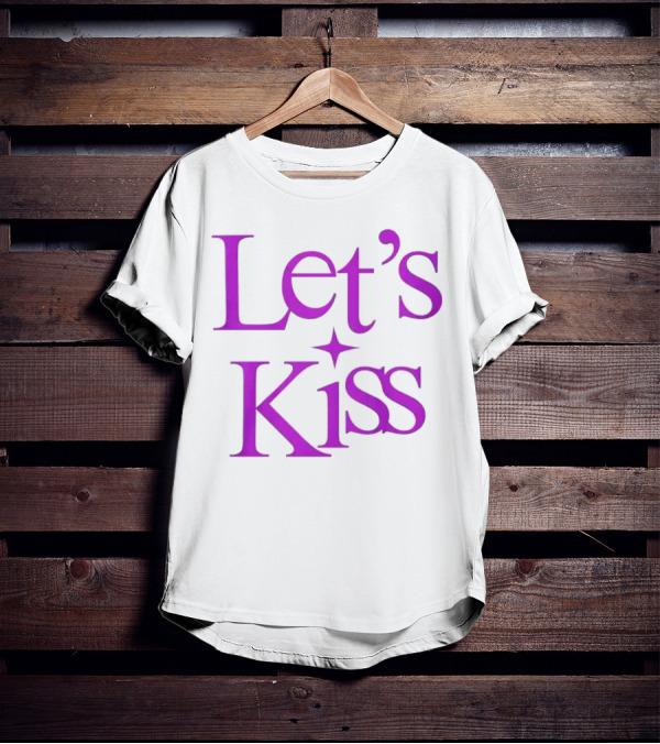 Let’s Kiss Starry Violet Text T-Shirt