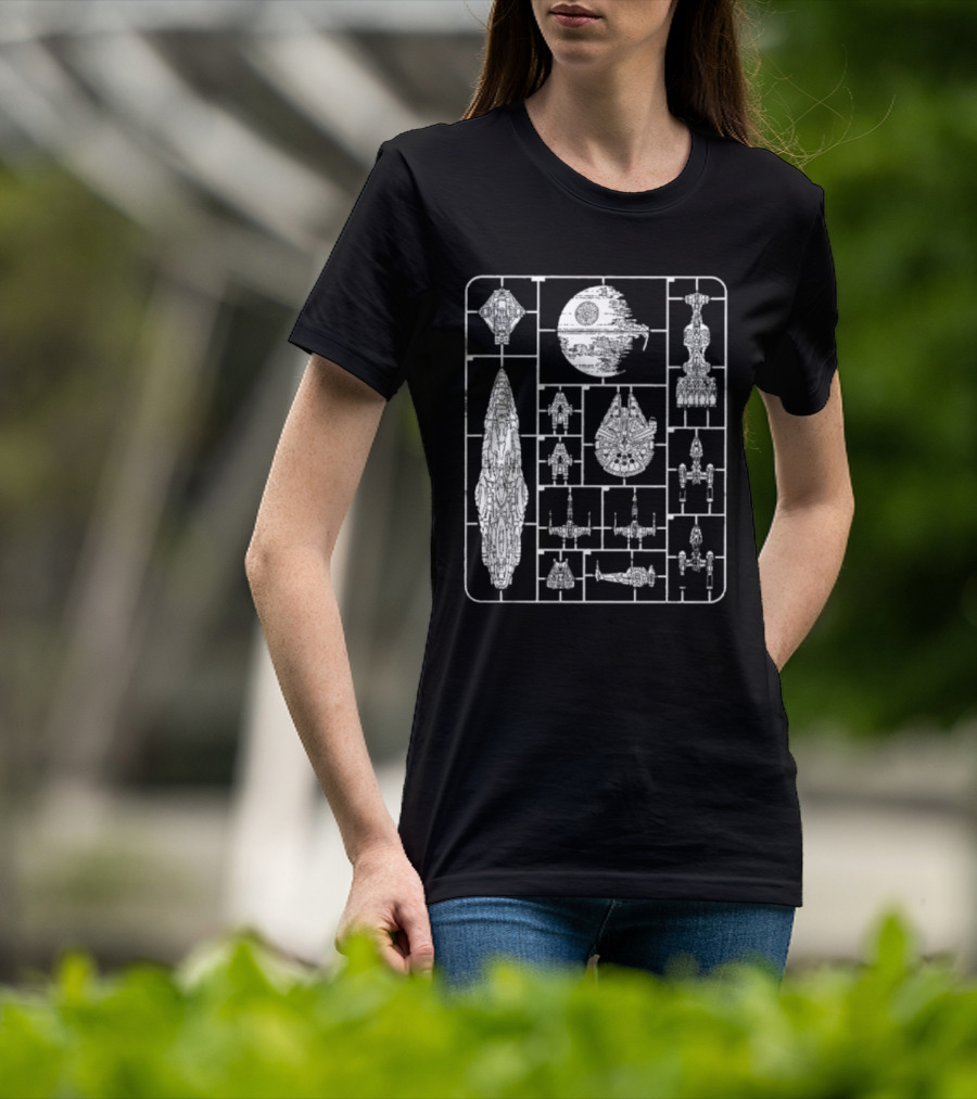 Star Wars Spacecraft Rebellion Model Kit Blueprint T-Shirt