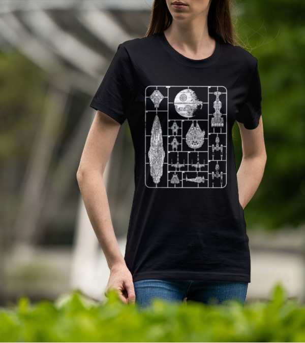 Star Wars Spacecraft Rebellion Model Kit Blueprint T-Shirt