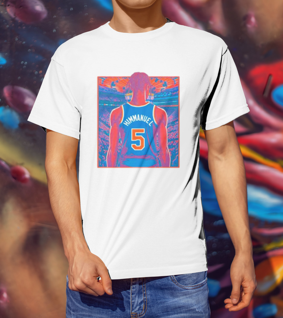 HIMMANUEL 5 New York Knicks Basketball Jersey In Vibrant Arena Scene T-Shirt