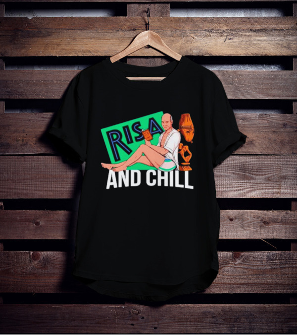 Risa And Chill Star Trek Parody Patrick Stewart Tropical Vacation Relaxation T-Shirt