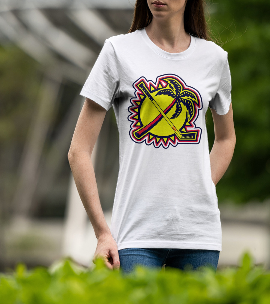 Florida Panthers Sun Coconut Tree Hockey Stick Palm T-Shirt