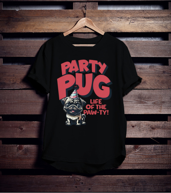 Party Pug Life Of The Paw-ty T-Shirt