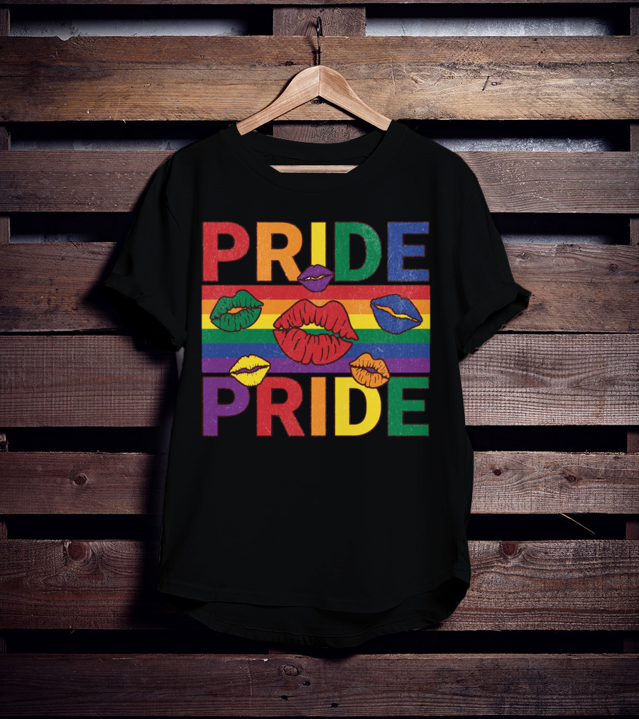 Pride Kisses Rainbow Lips Pride T-Shirt