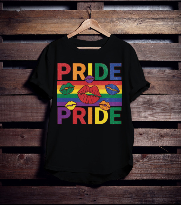 Pride Kisses Rainbow Lips Pride T-Shirt
