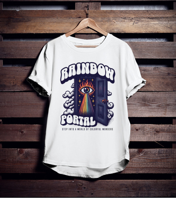 Rainbow Portal Step Into A World Of Colorful Wonders T-Shirt