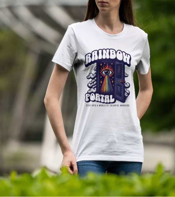 Rainbow Portal Step Into A World Of Colorful Wonders T-Shirt