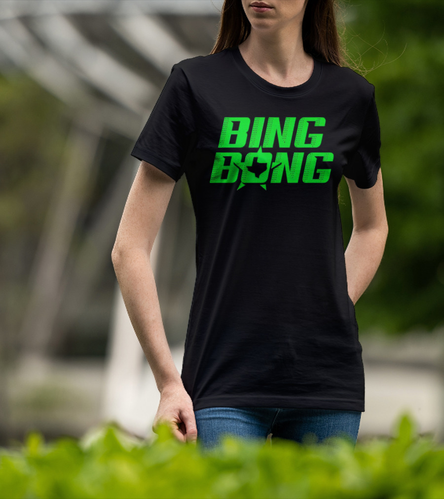Dallas Stars Bing Bong Sports Text Logo Star Emblem T-Shirt