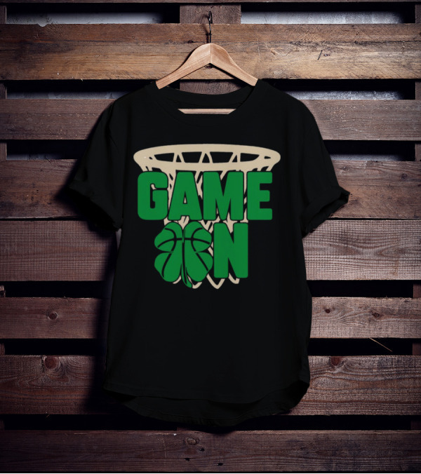 Boston Celtics Game On Basketball Net Clover T-Shirt