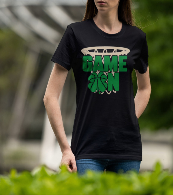 Boston Celtics Game On Basketball Net Clover T-Shirt