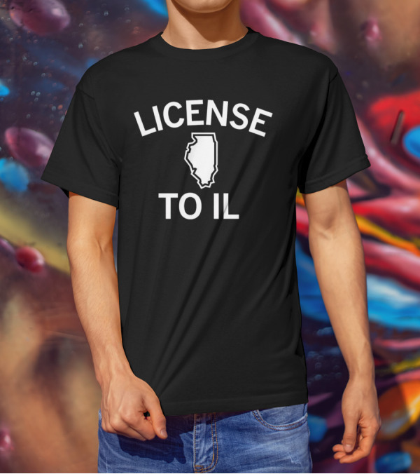 License To IL Map With Illinois Outline T-Shirt