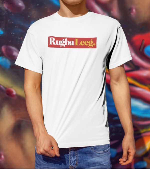 Rugba Leeg Bold Red Yellow Box Text T-Shirt