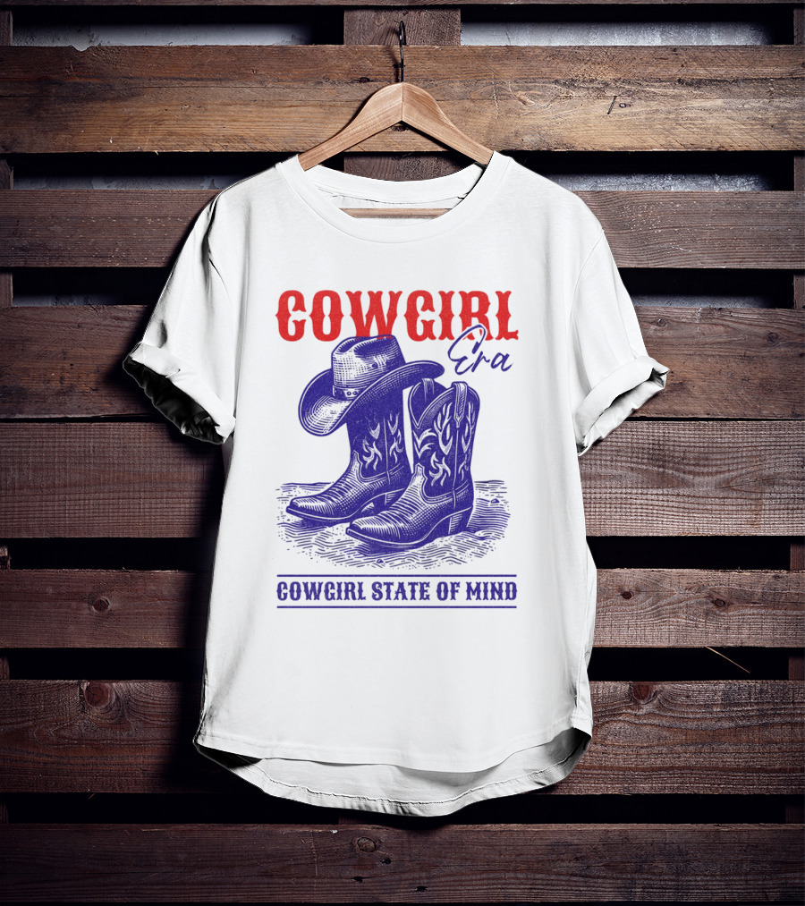 Cowgirl Era Cowgirl State Of Mind Vintage T-Shirt