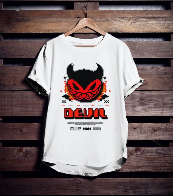 DEVIL PIXELS TRD MRK RETRO PIXEL ART FACE T-Shirt