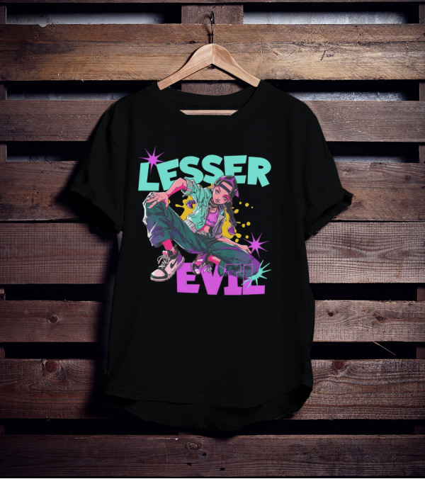 Lesser Evil Vintage Anime Hip Hop Style Streetwear T-Shirt
