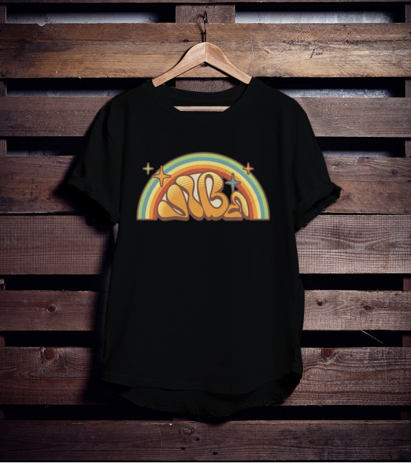 Retro Vibe Rainbow Stars T-Shirt