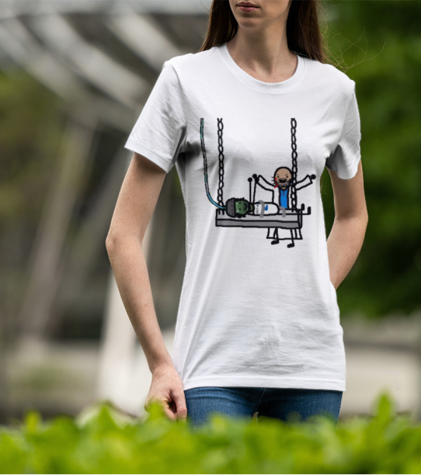Dereck Its A Live-Ly Frankenstein Doctor With Green Zombie On Medical Table T-Shirt