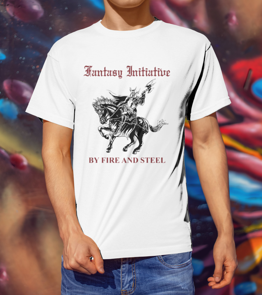 Fantasy Initiative By Fire And Steel Knight On Horseback T-Shirt