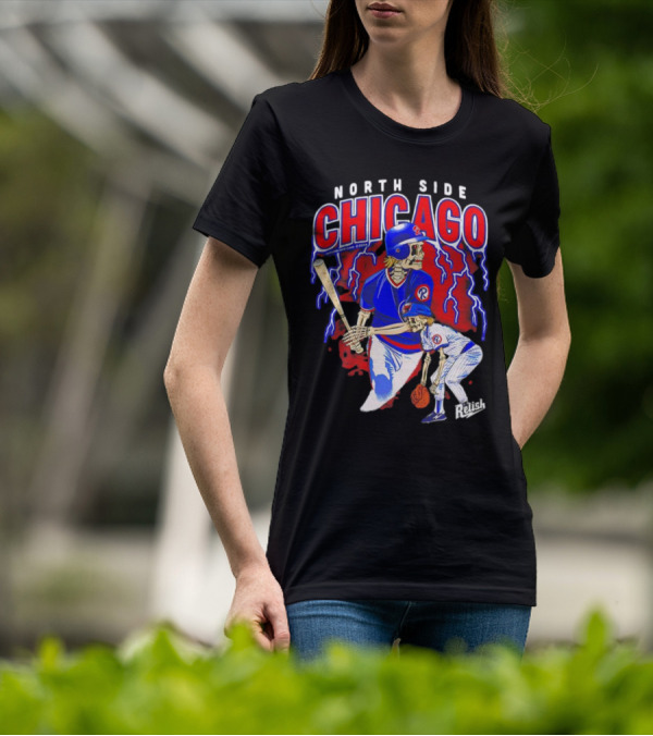 North Side Chicago Baseball Skeleton Relish T-Shirt